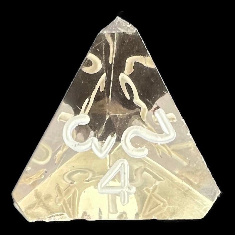 GameScience Gem Smoke Quartz & White Ink D4 Dice