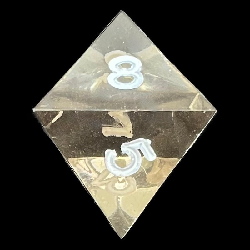 GameScience Gem Smoke Quartz & White Ink D8 Dice