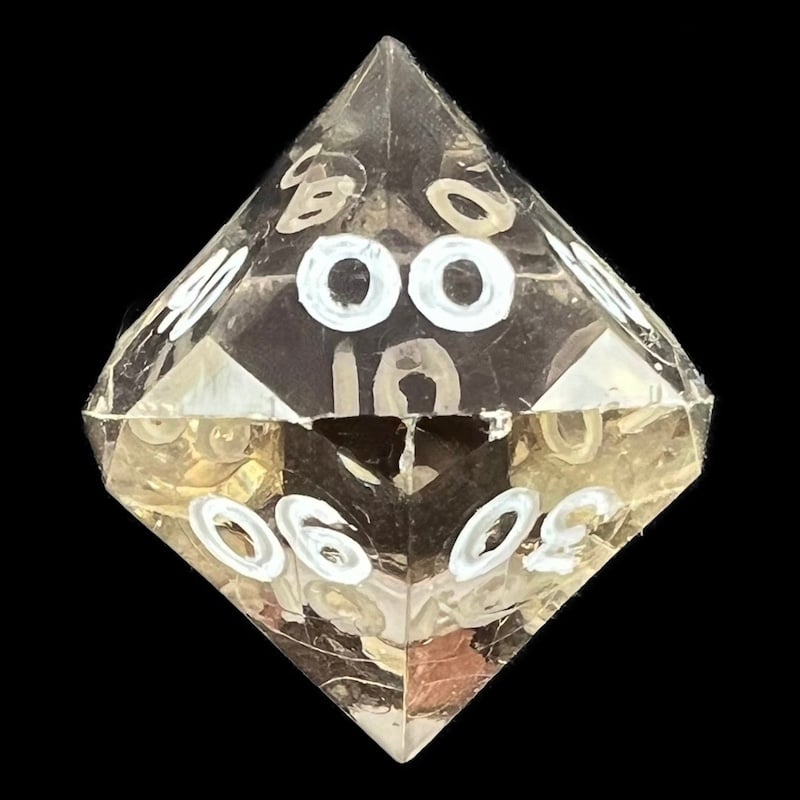 GameScience Gem Smoke Quartz & White Ink Percentile Dice