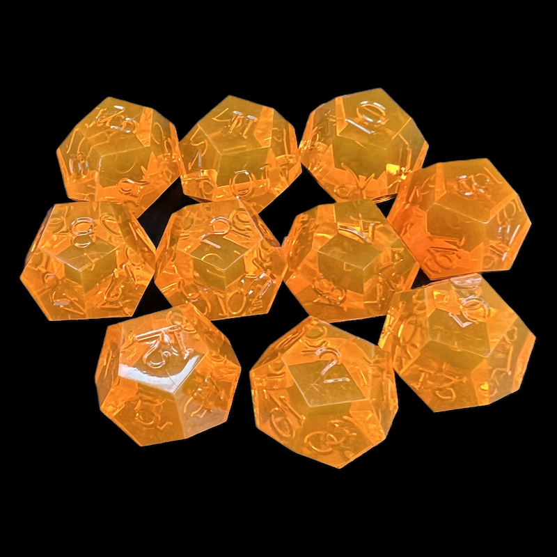 CLEARANCE GameScience Gem Fire Sunstone 10 x D12 Dice Set