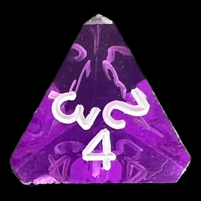 GameScience Gem Tanzanite & White Ink D4 Dice