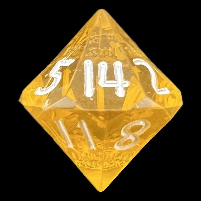 GameScience Gem Topaz & White Ink D14 Dice