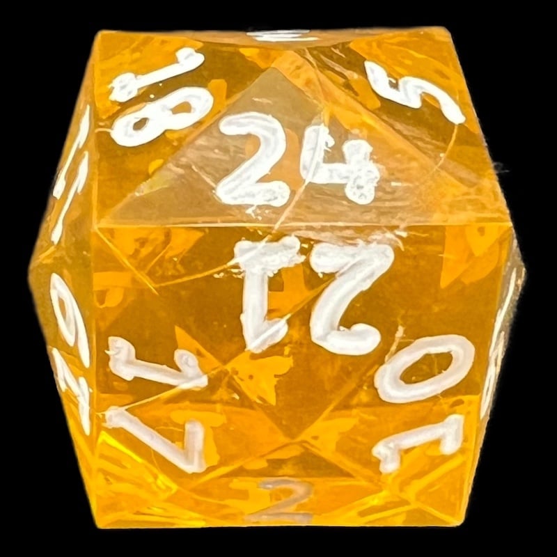 GameScience Gem Topaz & White Ink D24 Dice