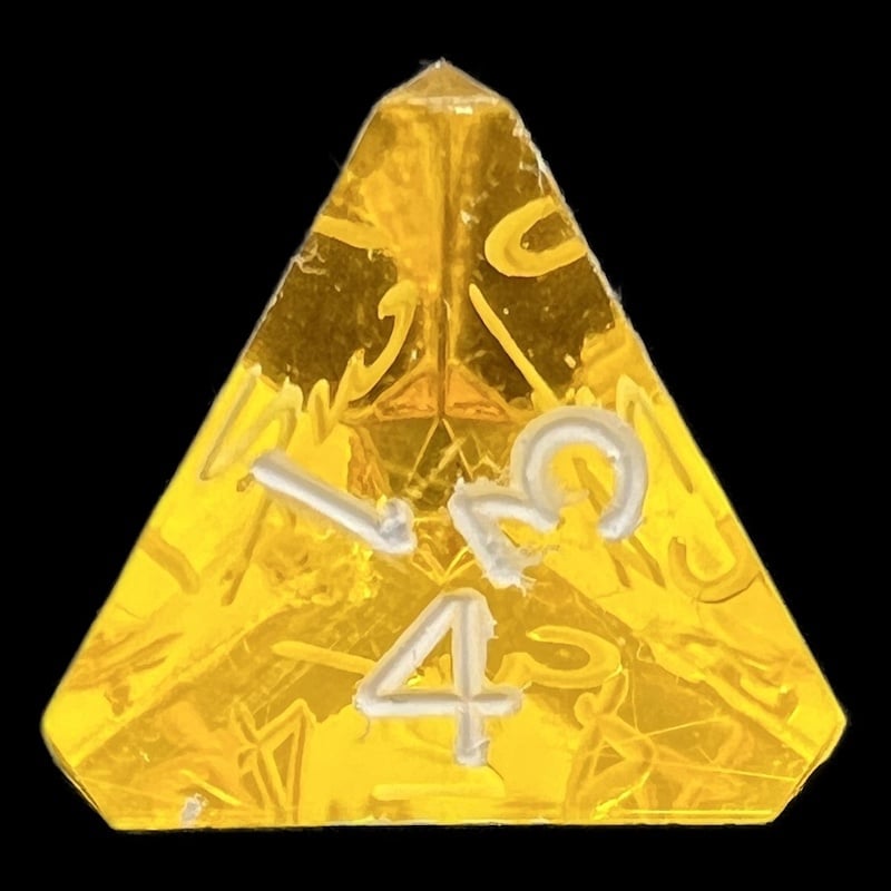 GameScience Gem Topaz & White Ink D4 Dice
