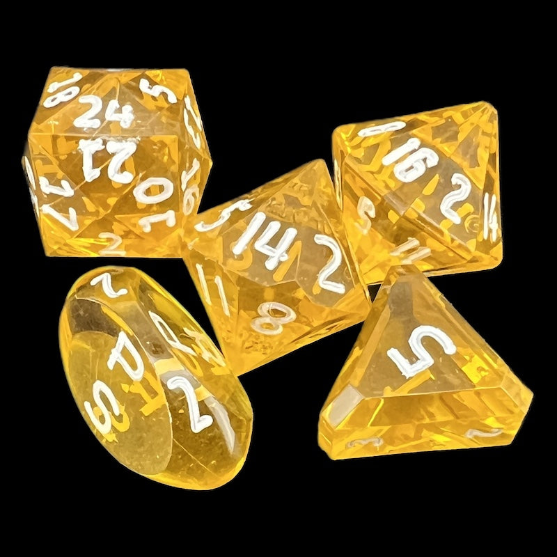 GameScience Gem Topaz & White Ink Zocchi D3 D5 D14 D16 D24 Dice