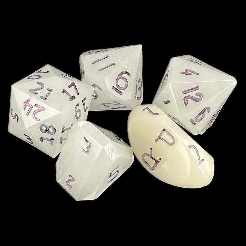 GameScience Glow in the Dark & Black Ink Zocchi D3 D5 D14 D16 D24 Dice Set