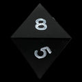 GameScience Opaque Coal Black & White Ink D8 Dice