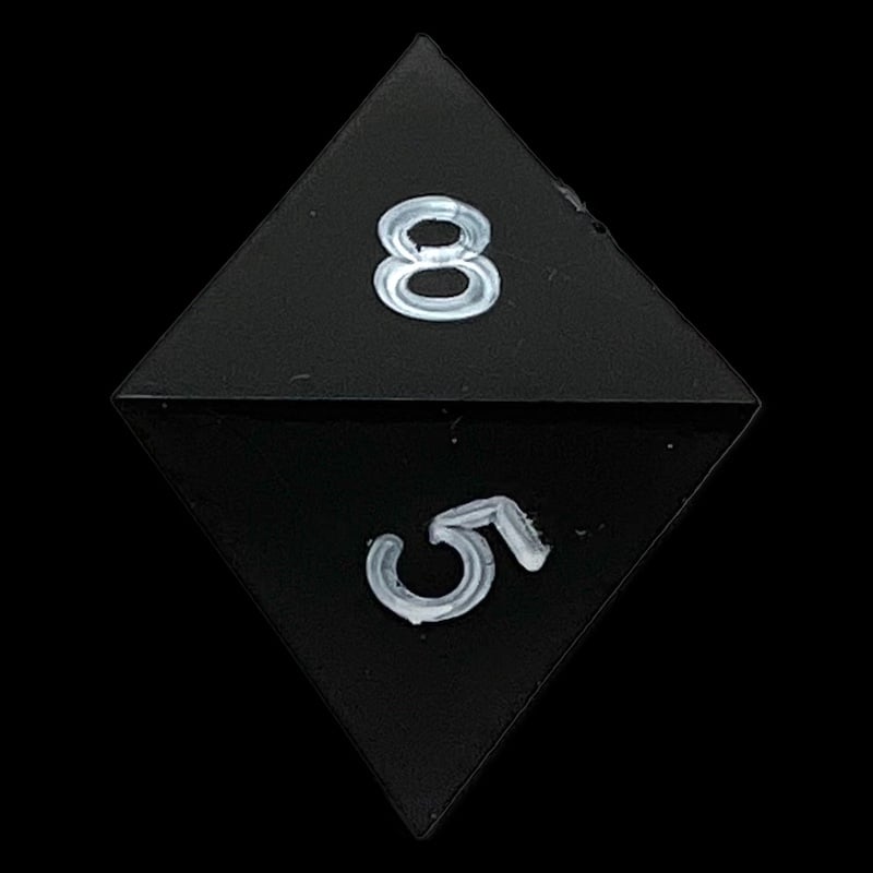 GameScience Opaque Coal Black & White Ink D8 Dice