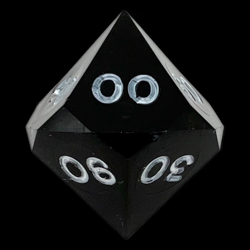 GameScience Opaque Coal Black & White Ink Percentile Dice
