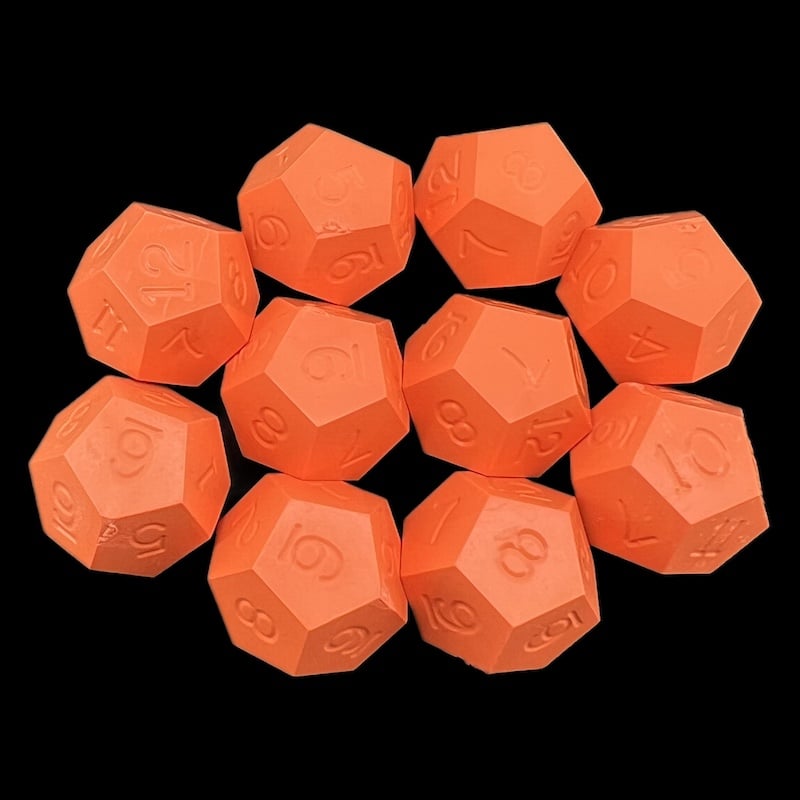 CLEARANCE GameScience Opaque Tangerine 10 x D12 Dice Set