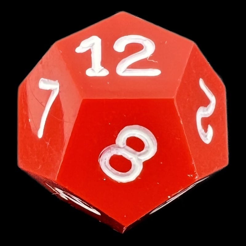 GameScience Opaque Crimson & White Ink D12 Dice