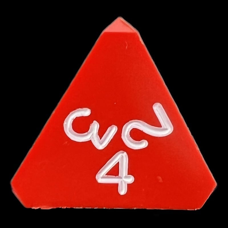 GameScience Opaque Crimson & White Ink D4 Dice