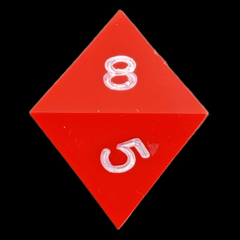 GameScience Opaque Crimson & White Ink D8 Dice