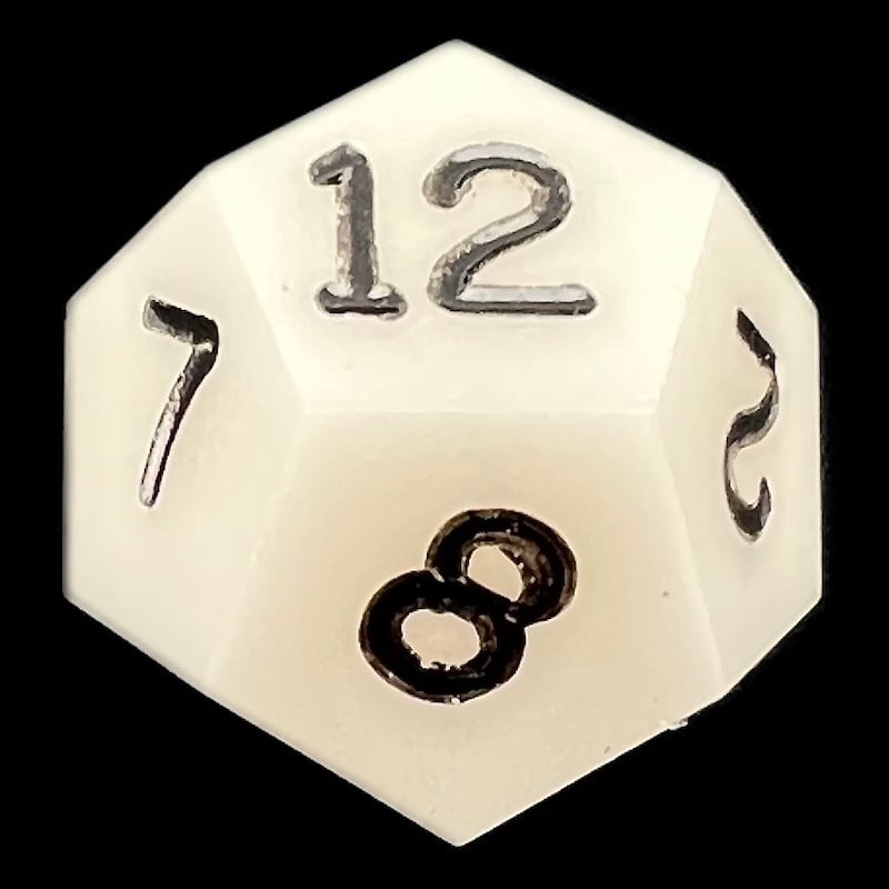 GameScience Opaque Ivory & Black Ink D12 Dice