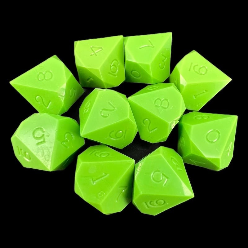 GameScience Opaque Lime 10 x D10 Dice