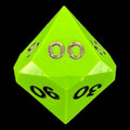 GameScience Opaque Lime & Black Ink Percentile Dice