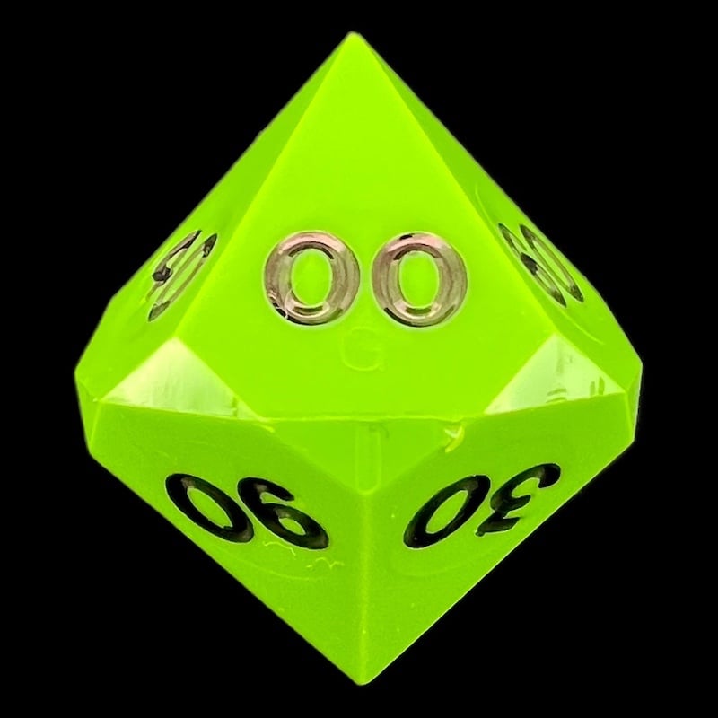 GameScience Opaque Lime & Black Ink Percentile Dice