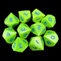 GameScience Opaque Lime & Blue Ink 10 x D10 Dice Set