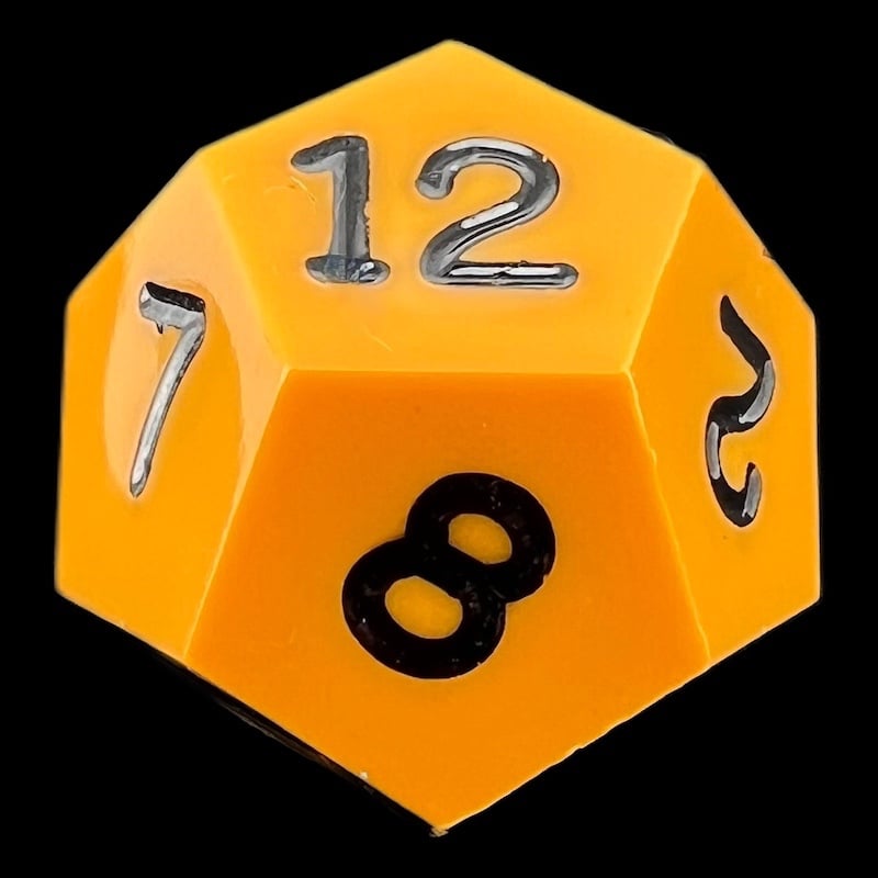 GameScience Opaque Pumpkin & Black Ink D12 Dice