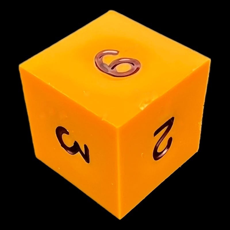 GameScience Opaque Pumpkin & Black Ink D6 Dice