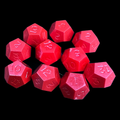 CLEARANCE GameScience Opaque Crimson Red 10 x D12 Dice Set