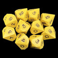 GameScience Opaque Saffron Yellow & Black Ink 10 x D10 Dice Set