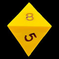 GameScience Opaque Saffron Yellow & Black Ink D8 Dice