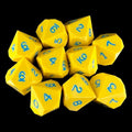 GameScience Opaque Saffron Yellow & Blue Ink 10 x D10 Dice Set