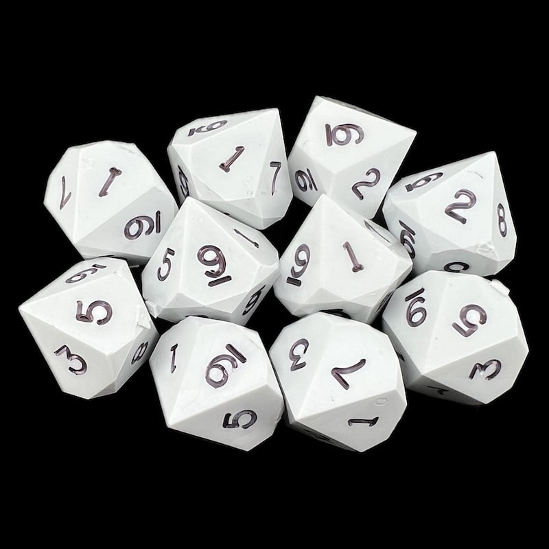 GameScience Opaque Seashell & Black Ink 10 x D10 Dice Set