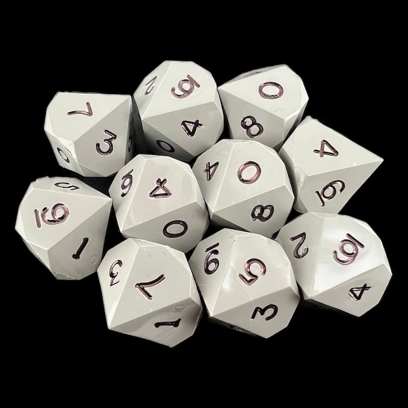 GameScience Opaque Slate Grey & Black Ink 10 x D10 Dice Set