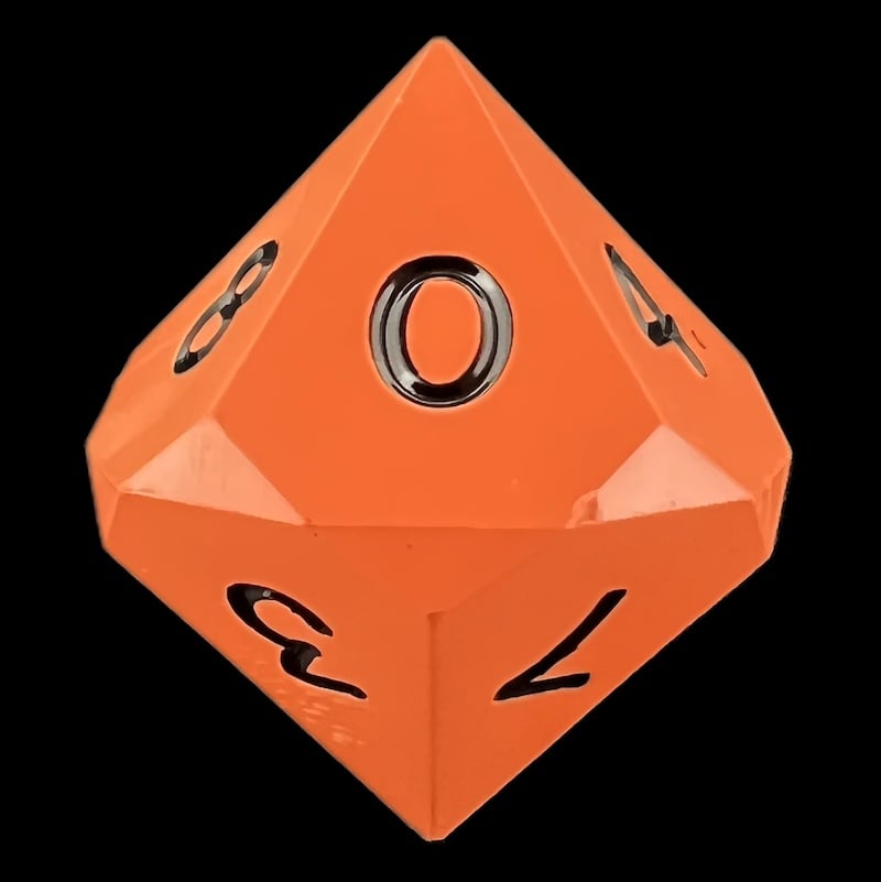 GameScience Opaque Tangerine & Black Ink D10 Dice