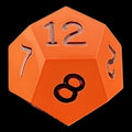 GameScience Opaque Tangerine & Black Ink D12 Dice