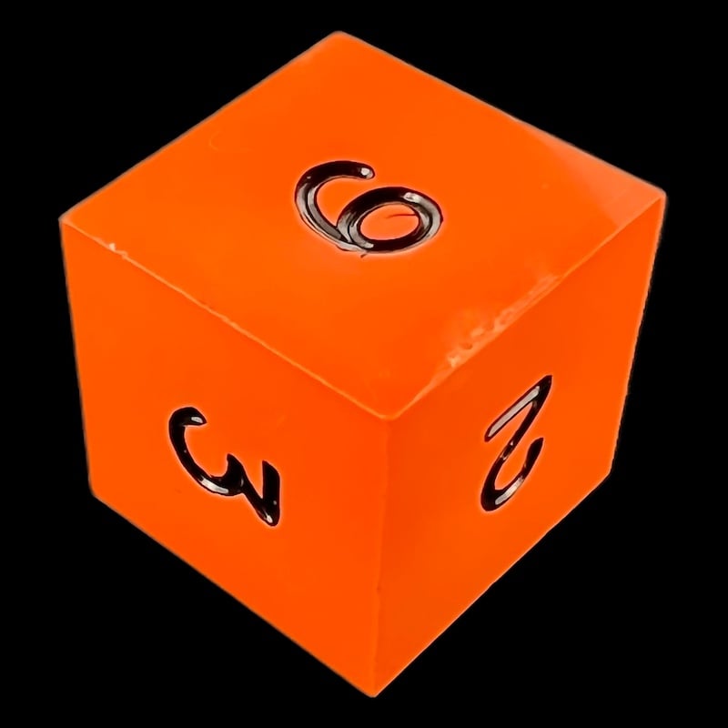 GameScience Opaque Tangerine & Black Ink D6 Dice