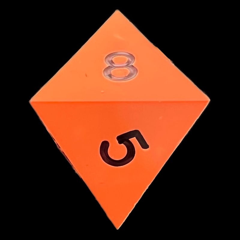 GameScience Opaque Tangerine & Black Ink D8 Dice