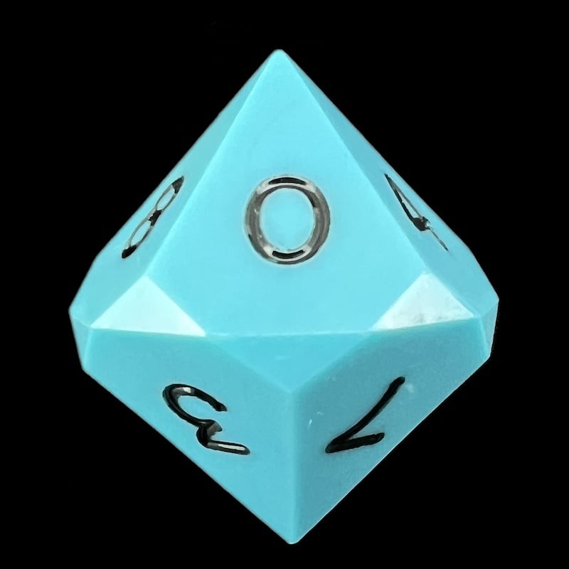 GameScience Opaque Turquoise & Black Ink D10 Dice