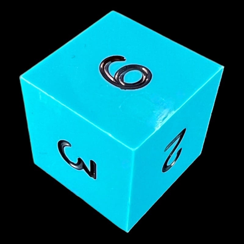 GameScience Opaque Turquoise & Black Ink D6 Dice