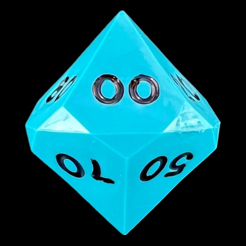 GameScience Opaque Turquoise & Black Ink Percentile Dice