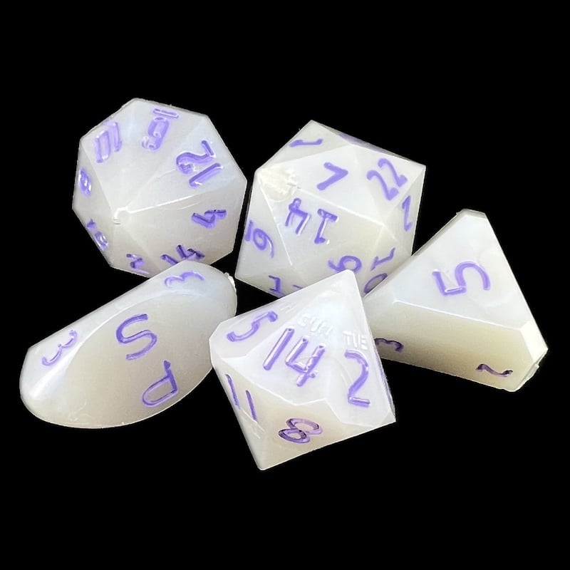 GameScience Permafrost & Purple Ink Zocchi D3 D5 D14 D16 D24 Dice Set