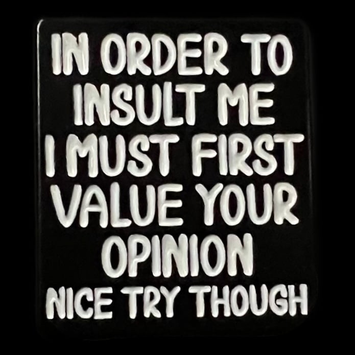 Gaming Pin Badge 'In Order To Insult Me....'