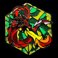 Gaming Pin Badge Stained Glass '&'