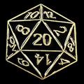 Gaming Pin Black Gold D20