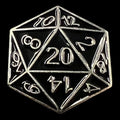 Gaming Pin Black Silver D20