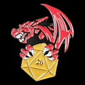 Gaming Pin Red Dragon D20
