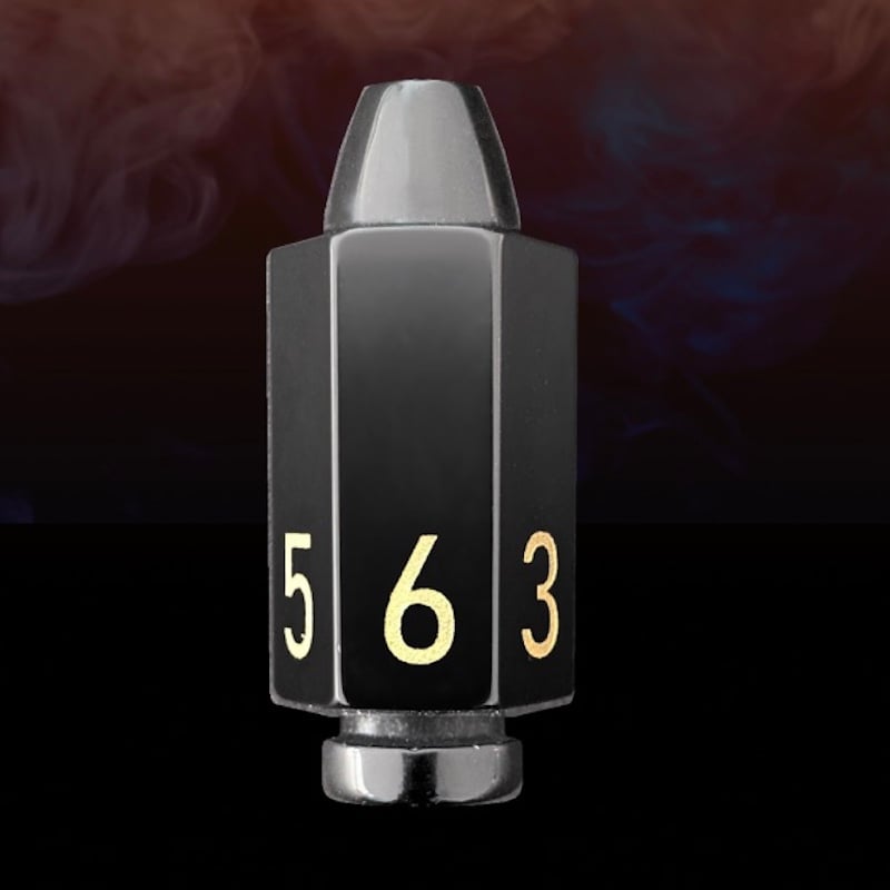 Gemstone Obsidian Black & Gold Bullet D6 Dice