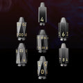 TDSO Gemstone Obsidian Black & Gold Bullet Dice Set
