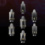 TDSO Gemstone Obsidian Black & Gold Bullet Dice Set