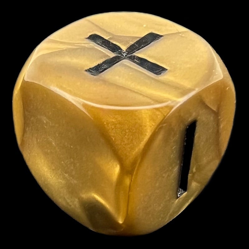 Grey Ghost Olympic Pearl Gold Fudge Fate D6 Dice