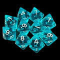 HALF PRICE CLEARANCE D&G Gem Aqua 10 x D8 Dice Set - SECONDS