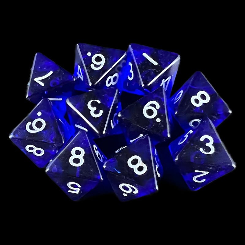 HALF PRICE CLEARANCE D&G Gem Blue 10 x D8 Dice Set - SECONDS