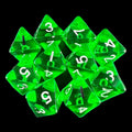 HALF PRICE CLEARANCE D&G Gem Green 10 x D8 Dice Set - SECONDS
